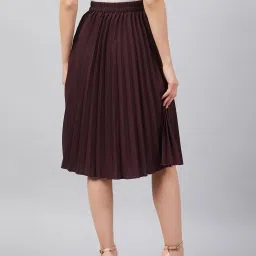 Rare Maroon A-Line Midi Skirt image 2