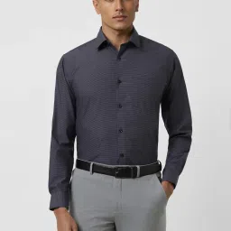 Van Heusen Navy Regular Fit Texture Shirt image 1