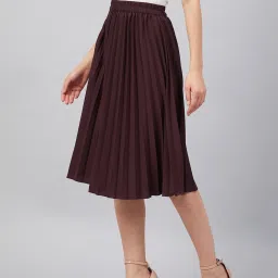 Rare Maroon A-Line Midi Skirt image 3
