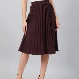 Rare Maroon A-Line Midi Skirt image 1