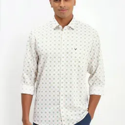 Allen Solly White Cotton Slim Fit Printed Shirt image 1