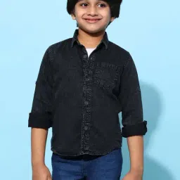 Tales & Stories Kids Black Cotton Regular Fit Full Sleeves Shirt-picture-40