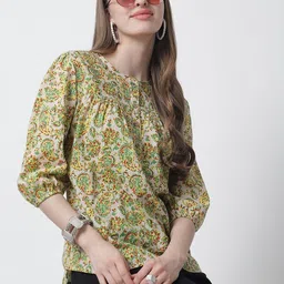 Feel Clath Floral Print Cotton Top image 3