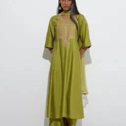 Vark by Westside Lime Embroidered A-Line Ethnic Set image 1