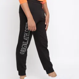 Lil Tomatoes Kids Black Solid Joggers image 4