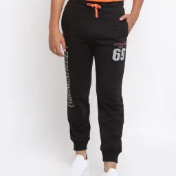 Lil Tomatoes Kids Black Solid Joggers image 1