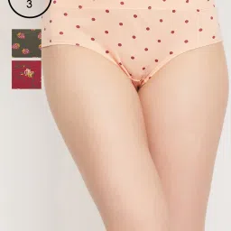 Clovia Multicolor Printed Hipster Panty - Pack of 3 image 1