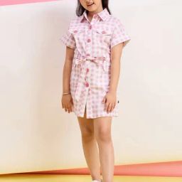 StyloBug Girls Pink Knee Length Printed Dress-picture-4