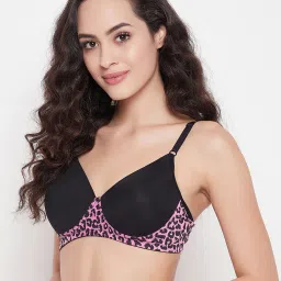 Clovia Black Printed Full Coverage Padded T-Shirt Bra image 3