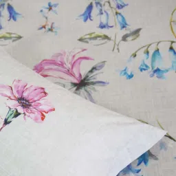 GMF Grey & Blue Cotton 180 TC Bed Sheet Set image 3