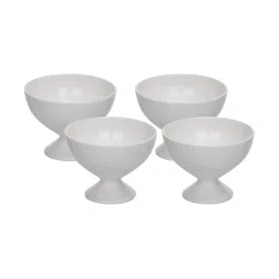 Clay Craft White Ceramic Ice Cream Bowl - Set of 4 image 3