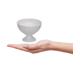 Clay Craft White Ceramic Ice Cream Bowl - Set of 4 image 4