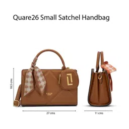 LAVIE LUXE Tan Quaro26 Quilted Small Leather Satchel image 3