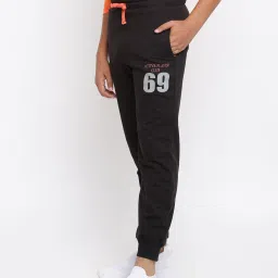 Lil Tomatoes Kids Black Solid Joggers image 3