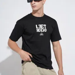 SHOWOFFFF Black Cotton Graphic Relaxed Fit T-Shirt-picture-23