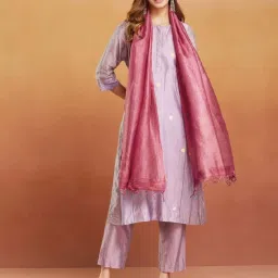 Fabindia Pink Woven Pattern Stole image 1