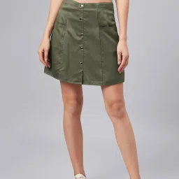 Marie Claire Green A-Line Mini Skirt image 1