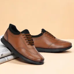 Guava Men's Tan Brogue Shoes image 1