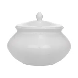 Clay Craft White Ceramic Serving Pot (1500 ml) image 2