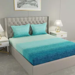 GMF Blue Cotton 144 TC Bed Sheet Set image 1