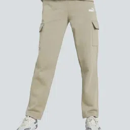 Puma Beige Logo Print Cargo Pants-image-8