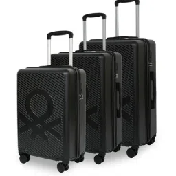 United Colors of Benetton Black Glide Large Hard Sided Checked Luggage Set of 3- 55.5,65,74.5cm-picture-40