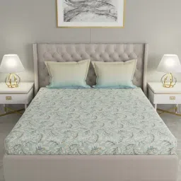 GMF Green Cotton 144 TC Bed Sheet Set image 2