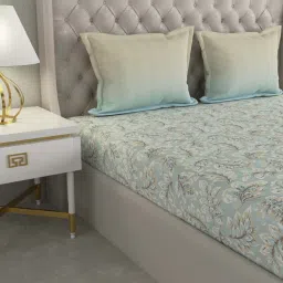 GMF Green Cotton 144 TC Bed Sheet Set image 4