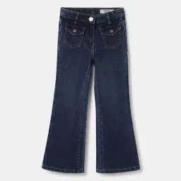 Blue Giraffe Girls Blue Cotton Solid 1 Jeans-image-61