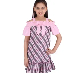 Cutecumber Kids Checks Pink Dress image 1