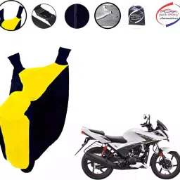 Auto Pearl Waterproof Two Wheeler Cover For Hero Ignitor (Yellow & Blue)-picture-25