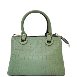 Global Desi Green Textured Medium Handbag image 1