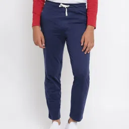 Lil Tomatoes Kids Navy Solid Trackpants image 1