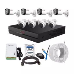 CP PLUS CCTV Combo Kit 2.4 MP Full HD Audio Indoor & Outdoor with 8 Channel DVR 4 Dome, 4 Bullet Camera, 8 Channel SMPS, 70 m Cable 1 TB HDD & Connectors-picture-0