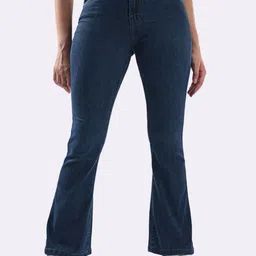 Kraus Jeans Women Flared High-Rise Light Fade Stretchable Jeans-picture-10
