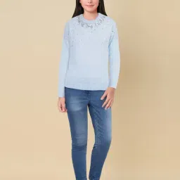 Allen Solly Kids Blue Embellished Regular Fit Sweater image 4