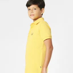 Jack & Jones Junior Boys Yellow Solid Polo T-Shirt image 3
