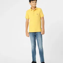 Jack & Jones Junior Yellow Solid Polo T-Shirt image 4