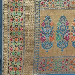 Blissta Blue Woven Saree With Unstitched Blouse image 4