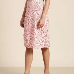 Marie Claire White Printed A-Line Midi Skirt image 3