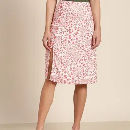 Marie Claire White Printed A-Line Midi Skirt image 1