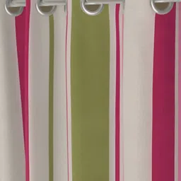 GM Stripes Multicolor Polyester 7 ft Eyelet Ring Top Door Curtain - Set of 1 PC image 2