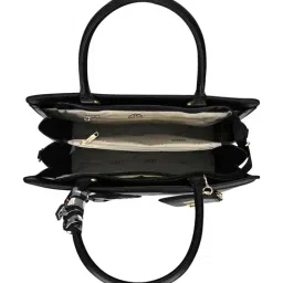 LAVIE LUXE Black Quare26 Quilted Large Leather Satchel image 5