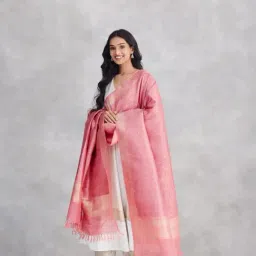 Fabindia Soft pink Regular Fit Woven Design Dupatta-picture-13