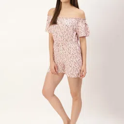 Elle Pink Printed Playsuit image 3