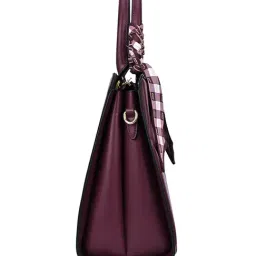 LAVIE LUXE Wine Quare26 Quilted Large Leather Satchel image 3