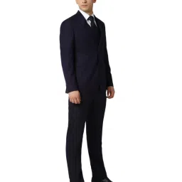 Peter England Navy Slim Fit Self Pattern Three Piece Suit image 4