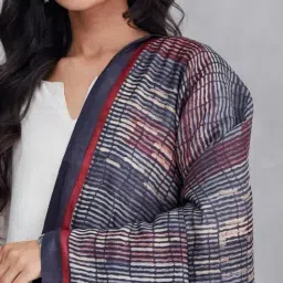 Fabindia Black-Red Regular Fit Printed Dupatta image 5