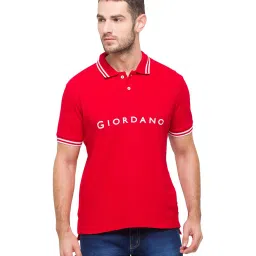 Giordano Red Slim Fit Polo T-Shirt image 1
