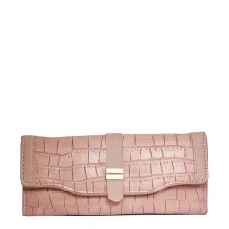 Global Desi Pink Textured Wallet for Women image 1